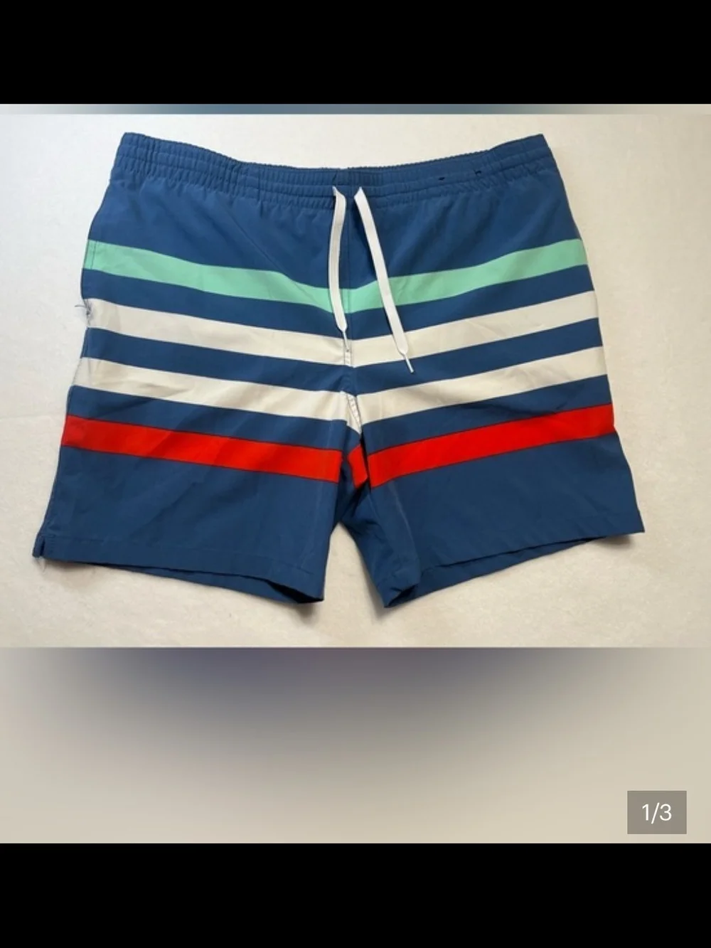 Chubbies Large Swim Trunks - Blue with White Lining